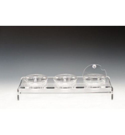 CAM KASELİ POLYCARBONAT KAPAKLI TEŞHİR STANDI 57 X 19 Cm / KASE (BOWL) Ø 14 Cm